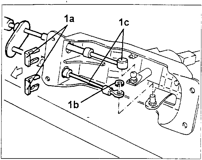 Stopper plates, circlip, and cables in gearbox housing