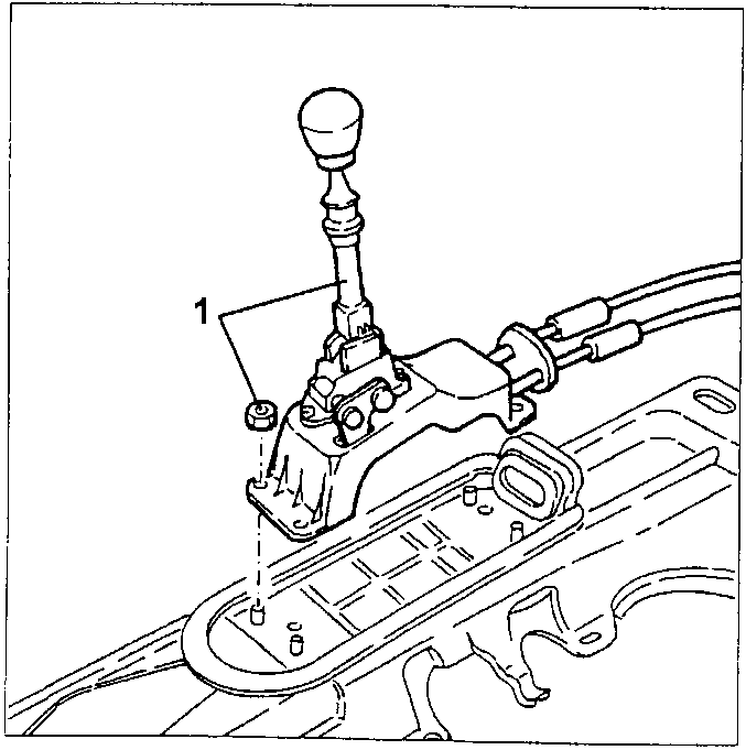 Gearshift control lever support with cables