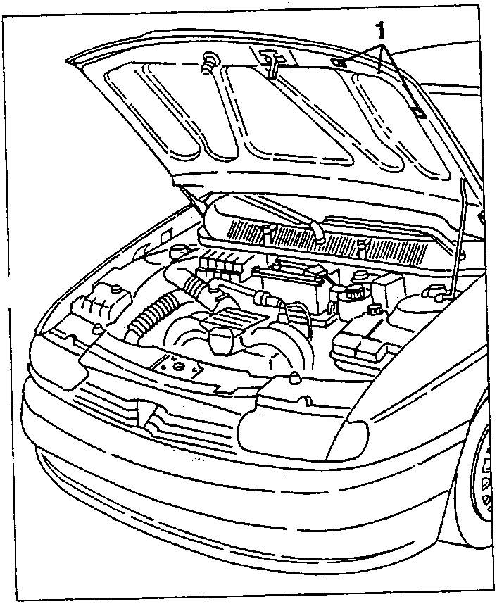 Bonnet trim removal with hood open showing plastic button attachments