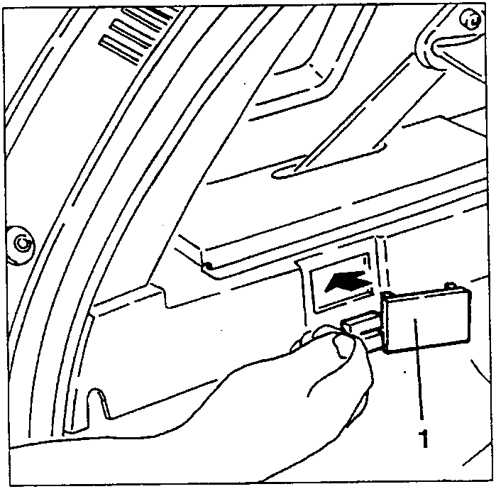Hand pulling a roof light from its seating with callout 1