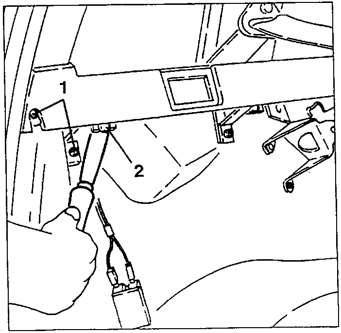 Loosening three screws and pulling off two plastic buttons securing the shelf, callouts 1 and 2
