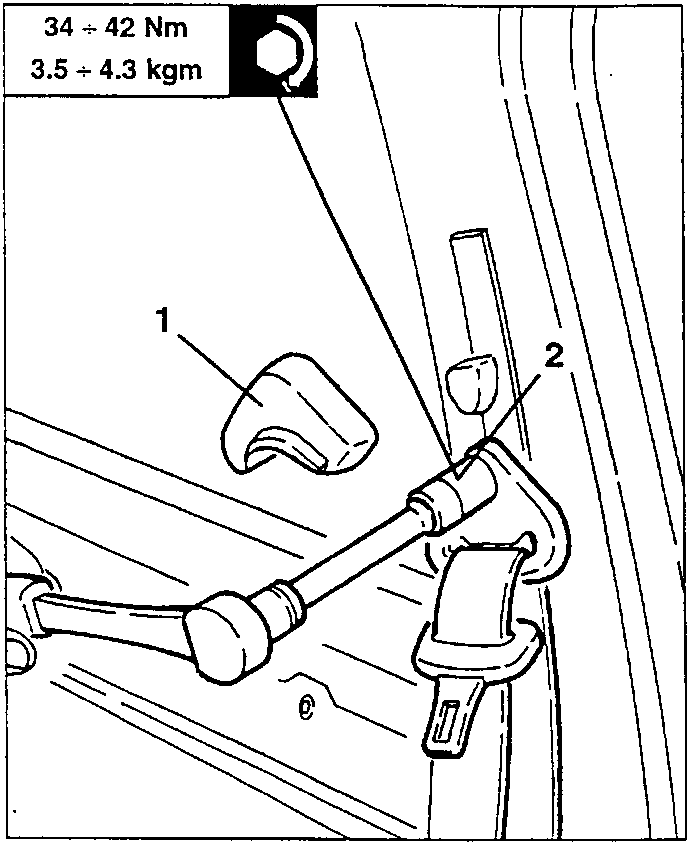 Seat belt runner with components 1 and 2 shown
