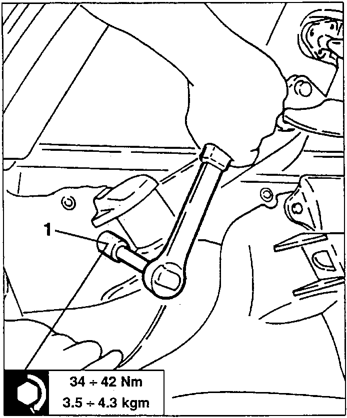 Diagram showing a screw being loosened on a re-winding mechanism attachment.