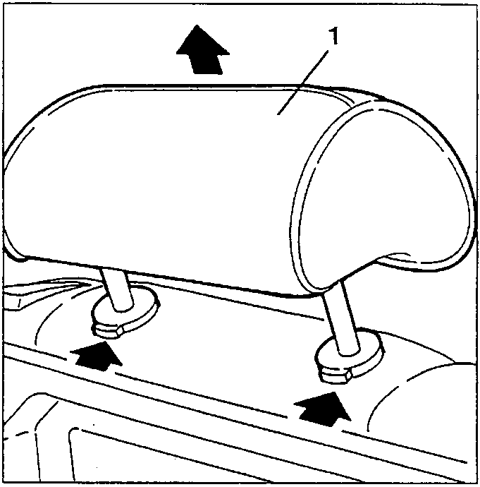 Headrest being pulled upwards from backrest hinge