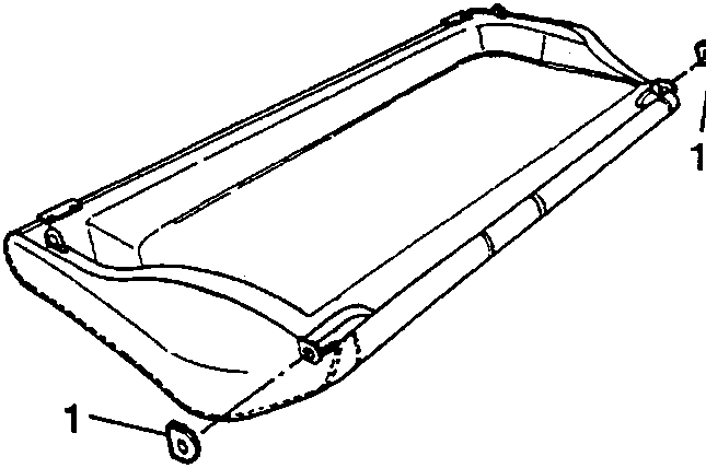 Two plastic trim pieces removed from backrest hinge