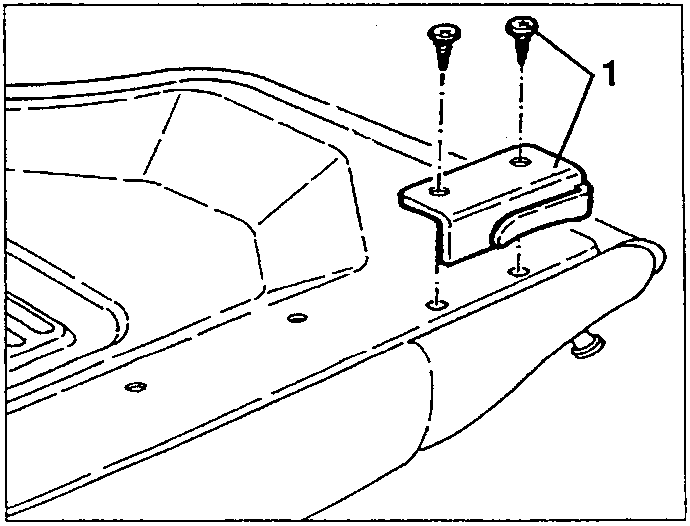 Two screws being loosened to remove seat belt runners