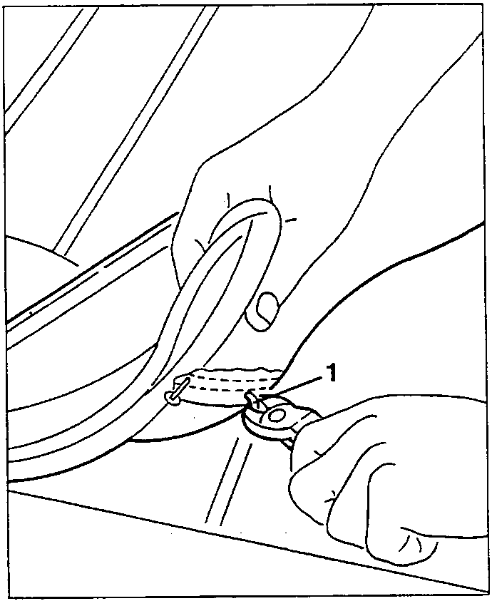 Diagram showing cutting clips with shears