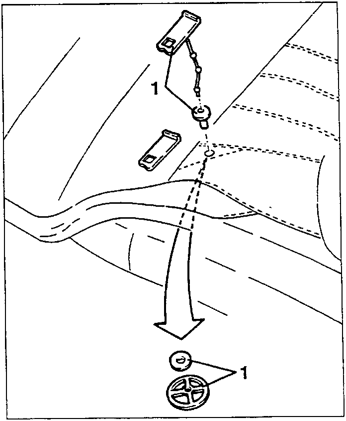 Diagram showing removal of seat belt support attachments