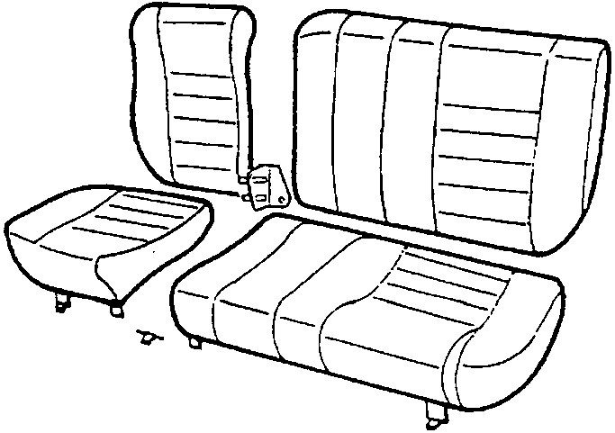 Split rear seats with backrests and cushions detached