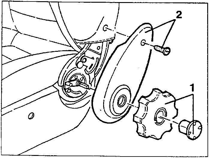 Diagram showing backrest tilt handle and hinge moulding removal