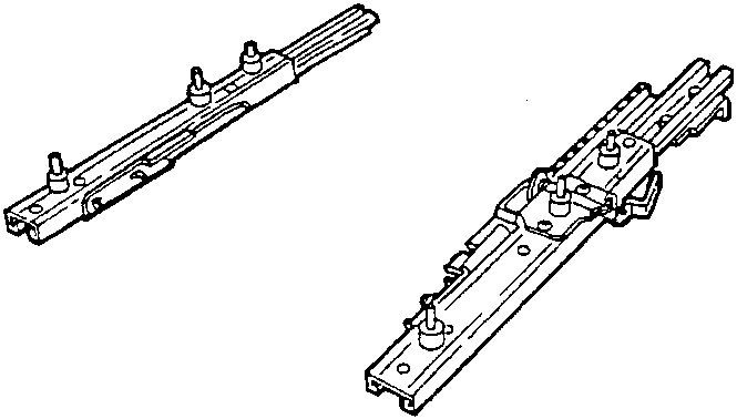 Diagram showing seat runners with bolts removed