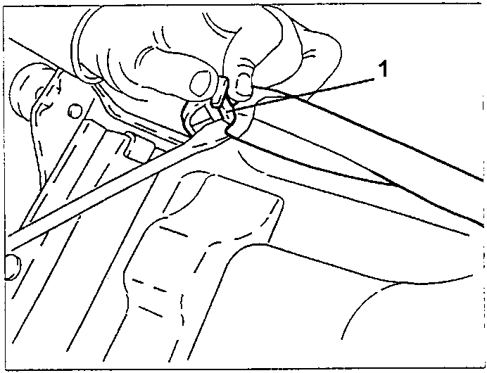 Diagram showing hands releasing the seat cover from the rear base of the seat.