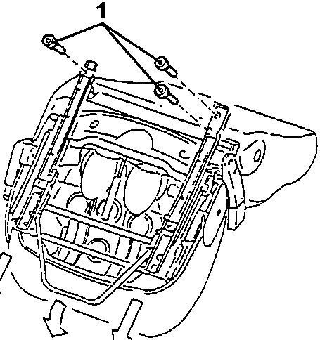 Diagram showing rear guide fixing bolts and runner movement