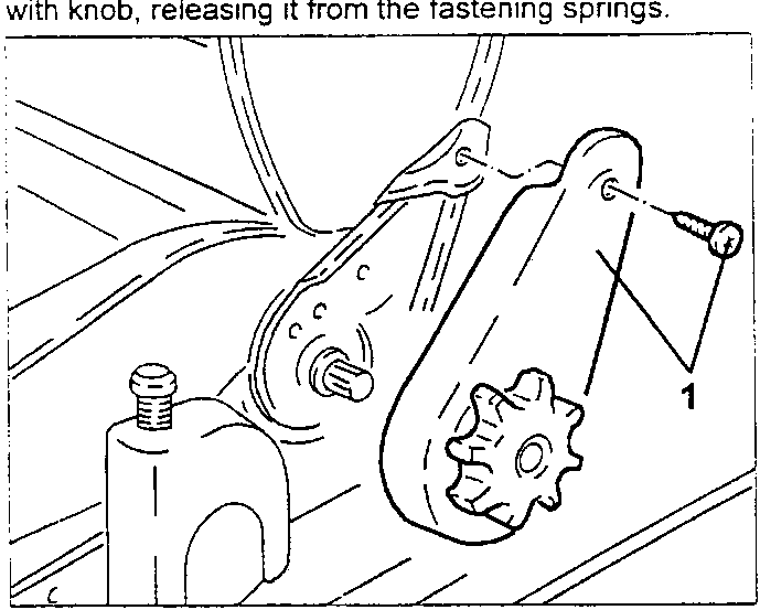 Hinge trim removal diagram showing bolt and spring release
