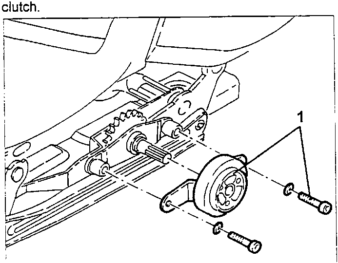 Seat lifting clutch removal diagram showing bolts and clutch