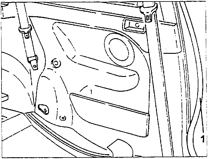 Diagram showing door trim removal