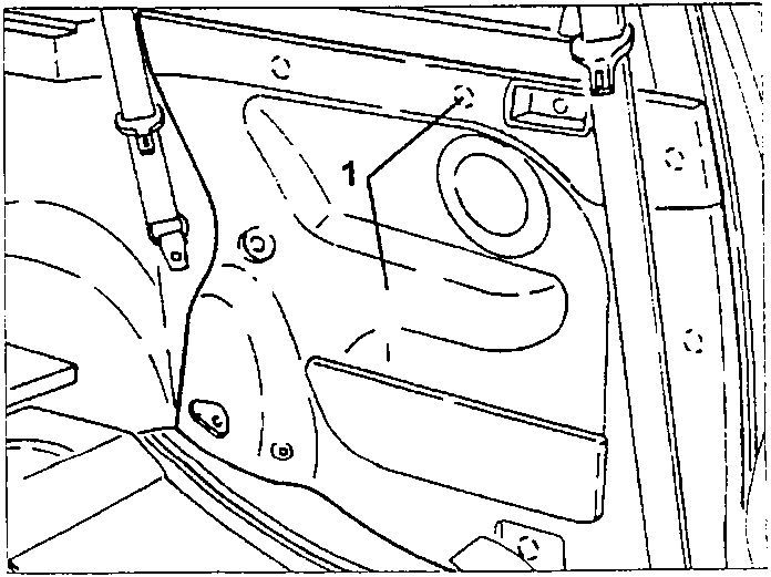 Diagram showing five plastic nails for side panel removal