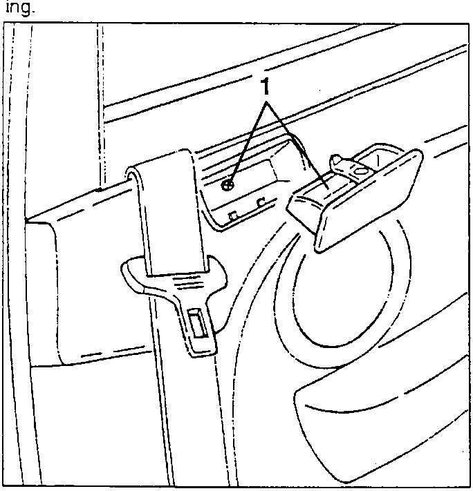 Illustrates door handle mechanism assembly with labeled components
