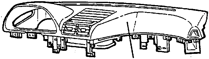 Diagram showing glove compartment with attachment points