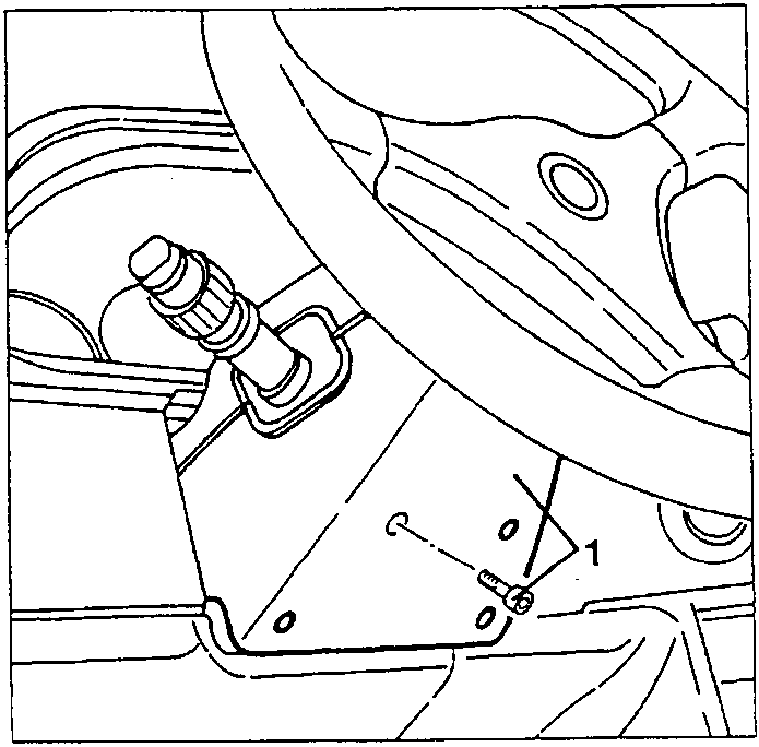 Diagram showing a steering column with four screws (labeled 1) securing the lower casing half.