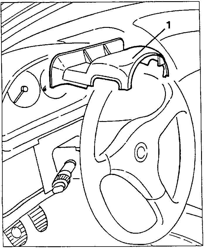Steering column upper casing half being removed
