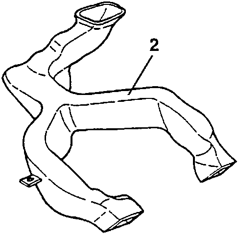 Air delivery duct with two branches