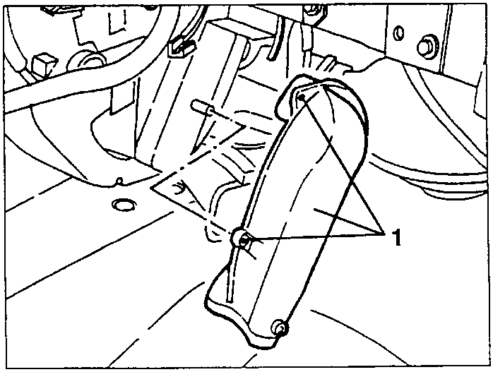 Air delivery duct near climate control unit