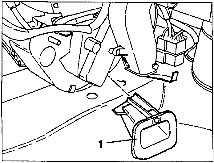 Air flow vents with screw labeled '1'