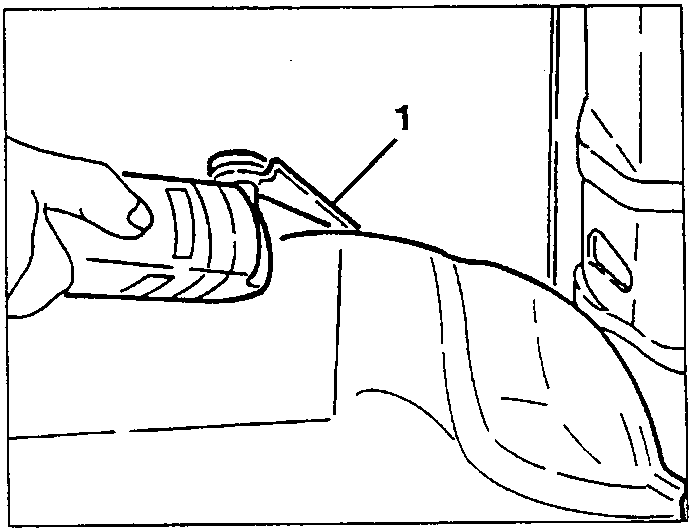 Diagram showing cutting glue from roof panel with tool (1)