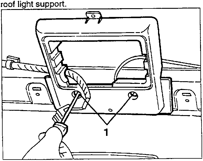 Diagram showing removing roof light support with screw (1)