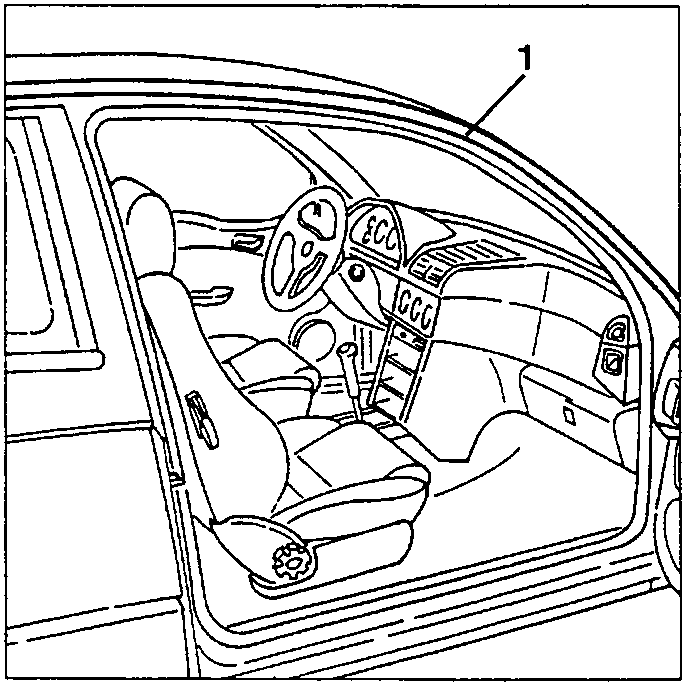 Interior view showing roof panel side seal being removed