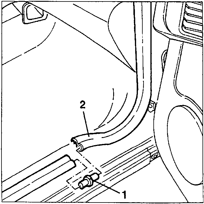 Close-up of door seal removal process