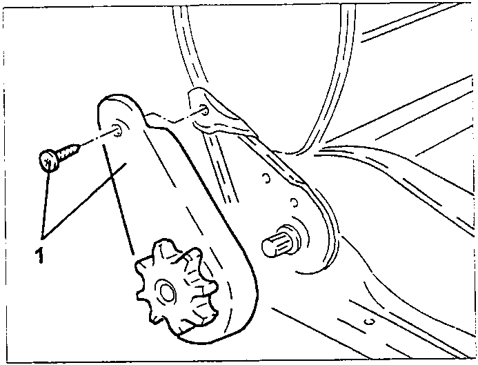 Air bag module side view with bolt and gear component