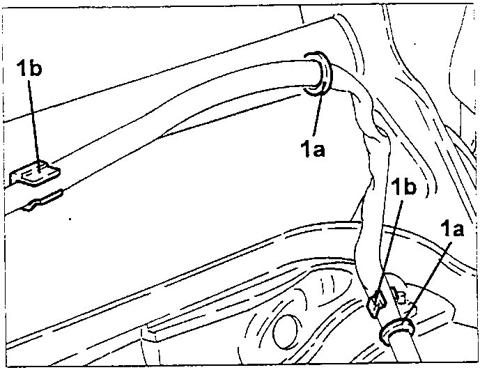 Diagram showing side bag module with numbered parts 1a and 1b