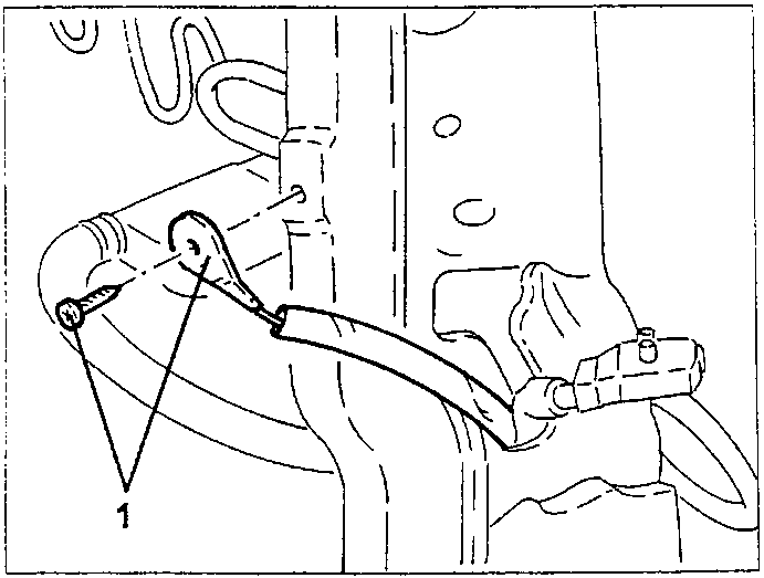 Diagram showing side bag supply cable with numbered part 1