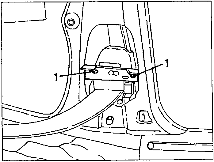 Diagram showing outer arming bracket with fastening screws