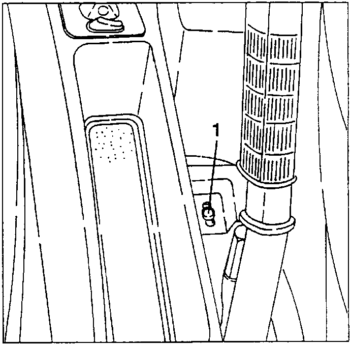Diagram showing screw under handbrake lever