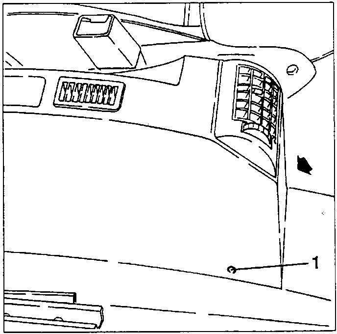 Diagram showing rear screws on centre console