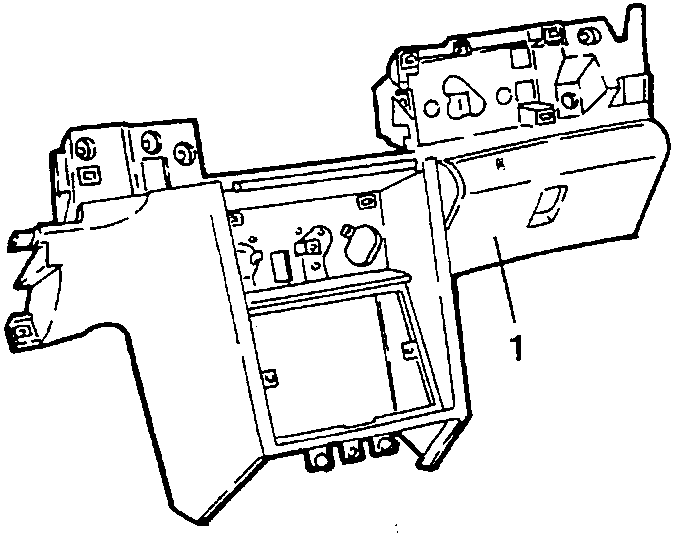 Dashboard lower part disassembled showing internal components