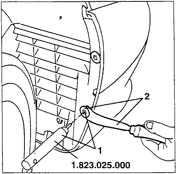 Tool 1.823.025.000 releasing catches on side bumper