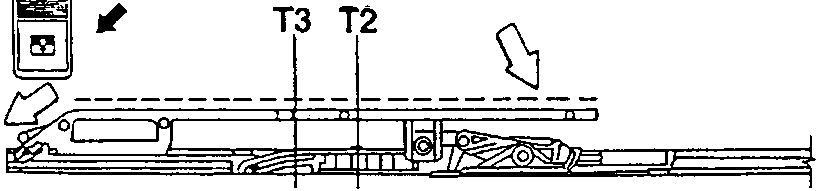 Shows torque application points on vehicle chassis for alignment or repair