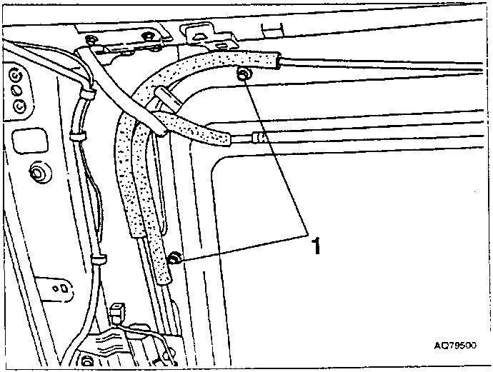Wiring harness and motor components near the sunroof