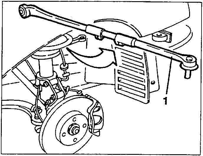 Complete track rod being removed