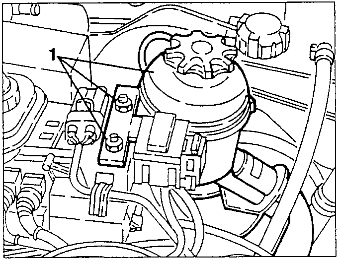 Power steering reservoir with fastening nuts