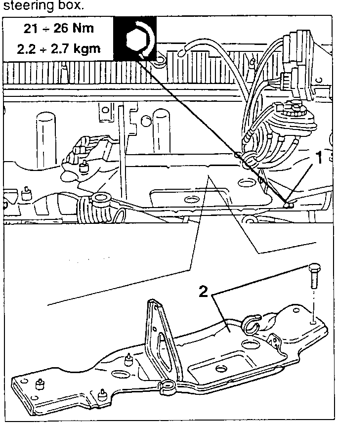 Crossmember with screws