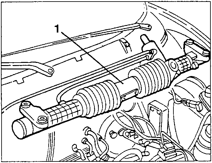 Diagram showing removal of power steering box