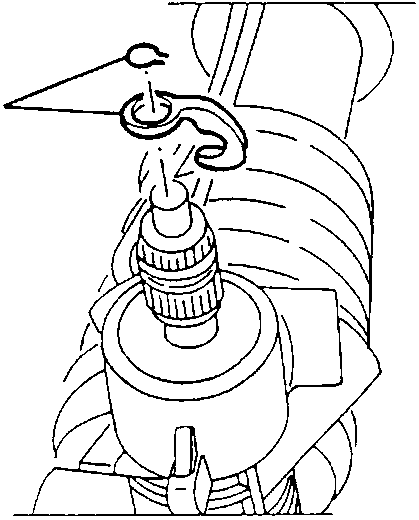 Diagram showing circlip and positioning plate on pinion