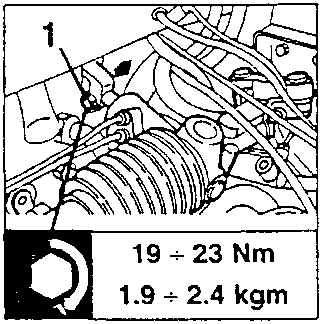 Diagram showing steering column and pinion connection