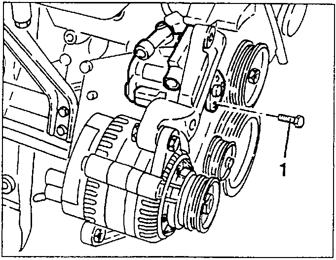 Power steering pump with labeled part 1