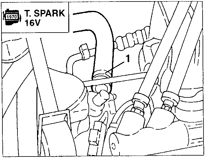 Power steering system diagram showing component 1